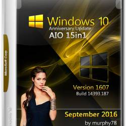 Windows 10 x64 AIO 15in1 Build 14393.187 September 2016 by Murphy78 (ENG/RUS)