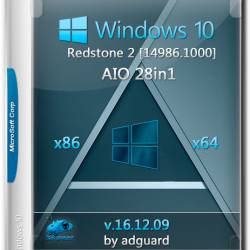 Windows 10 RS2 x86/x64 14986.1000 AIO 28in1 Adguard v.16.12.09 (RUS/ENG)