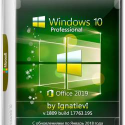 Windows 10 Pro x64 1809.17763.195 + Office 2019 by IgnatievI (RUS/2019)