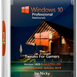 Windows 10 Pro x64 1809.17763.292 Gamers by Nicky (MULTi12/ENG/RUS/2019)