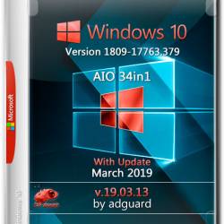 Windows 10 x64 1809.17763.379 With Update AIO 34in1 by adguard&#8203; (ENG/RUS/2019)