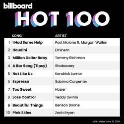 Billboard Hot 100 Singles Chart (15-June-2024) (2024) - Pop, Dance, Rock, Hip Hop, RnB, Country