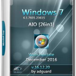 Windows 7 SP1 x86/x64 with Update AIO 26in1 by adguard v.16.12.20 (RUS/ENG/2016)