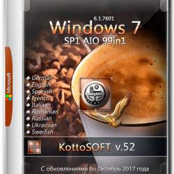 Windows 7 SP1 x86/x64 99in1 KottoSOFT v.52 (MULTi9/RUS/2017)