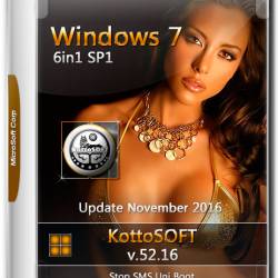 Windows 7 SP1 6in1 x86/x64 KottoSOFT v.52.16 (RUS/2016)