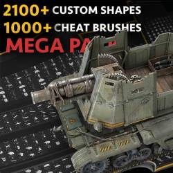 ArtStation - 2100 + Custom shapes + 1000+ Cheat brushes Mega pack for Concept art
