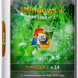 Windows 7 SP1 x86/x64 11x4 in 1 KottoSOFT v.14 (RUS/ENG/GER/UKR/2018)