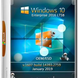 Windows 10 Enterprise LTSB x64 14393.2759 OEM Jan 2019 by Generation2 (ENG+RUS+GER)