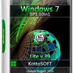 Windows 7 SP1 x86/x64 10in1 Lite v.39 KottoSOFT (RUS/2016)