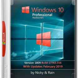 Windows 10 Pro x64 1809.17763.316 by Nicky & Rain (MULTi28/ENG/RUS/2019)