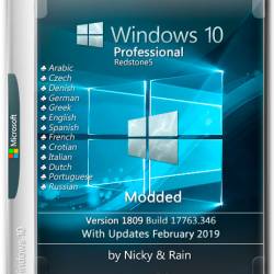 Windows 10 Pro x64 1809 Modded by Nicky & Rain (MULTi13/ENG/RUS/2019)