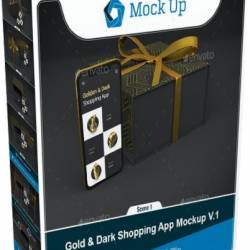 GraphicRiver - Gold / Dark Shopping App V.1 Mockup