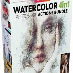 GraphicRiver - Watercolor 4in1 Photoshop Actions Bundle