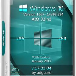 Windows 10 x86/x64 14986.564 AIO 32in1 Adguard v.17.01.04 (RUS/ENG/2017)