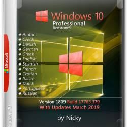 Windows 10 Pro x64 1809.17633.379 by Nicky (MULTi14/ENG/RUS/2019)