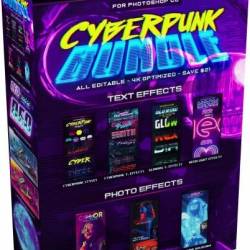 GraphicRiver - Cyberpunk Photoshop Effects Bundle