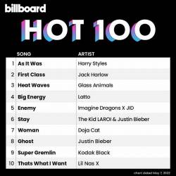 Billboard Hot 100 Singles Chart (07-May-2022) (2022) - Pop, Dance, Rock, Hip Hop, RnB, Country