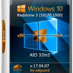 Windows 10 Redstone 3 x86/x64 16170.1000 AIO 32in2 Adguard (RUS/ENG/2017)