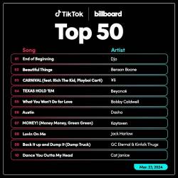 TikTok Billboard Top 50 Singles Chart (23-March-2024) (2024) - Pop, Dance, Rock, Hip Hop, RnB