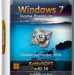 Windows 7 Home Premium SP1 x86/x64 v.42.16 KottoSOFT (RUS/2016)