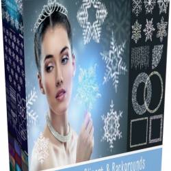 Creative Market - SNOWFLAKES Clipart + Backgrounds