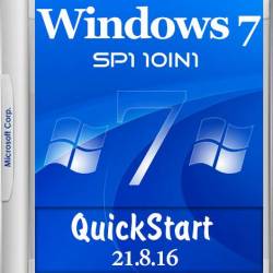 Windows 7 SP1 10in1 x64 QuickStart 21.8.16 (RUS/ENG/2016)