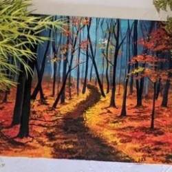 Painting A Fall Forest Path With Acrylics