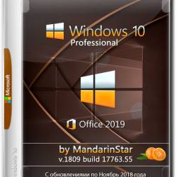 Windows 10 Pro x64 1809.17763.55 + Office 2019 by MandarinStar (RUS/2018)