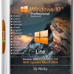 Windows 10 Pro x64 1809.17633.348 Lite by Nicky (MULTi14/ENG/RUS/2019)