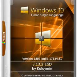 Windows 10 Home SL x64 1803.17134.81 by Kuloymin v.13.2 ESD (RUS/2018)