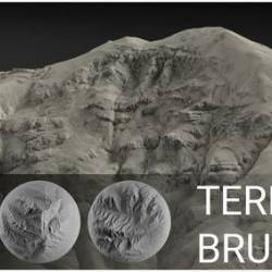 Gumroad - Terrain Brush Pack for Zbrush - 100 Brushes