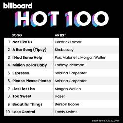 Billboard Hot 100 Singles Chart (20-July-2024) (2024) - Pop, Dance, Rock, Hip Hop, RnB, Country