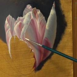 Flower - Realistic Oil Painting Tutorial (One Layer Method)