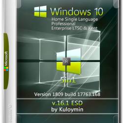 Windows 10 x64 1809.17763.168 5in1 v.16.1 ESD by Kuloymin (RUS/2018)
