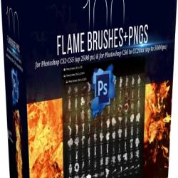 100 Photoshop Flame Brushes + PNGs