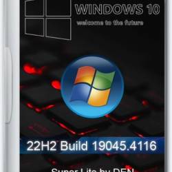 Windows 10  Lite 22H2 Build 19045.4116 by Den (Ru/2024)