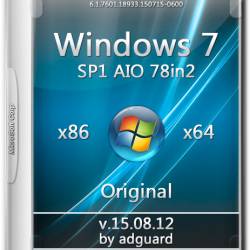 Windows 7 SP1 with Update x86/x64 AIO 78in2 by adguard v.15.08.12 (RUS/ENG/UKR/2015)