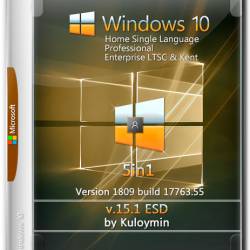 Windows 10 x64 1809.17763.55 5in1 v.15.1 ESD by Kuloymin (RUS/2018)