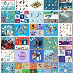 100 Bundle isometric concept vector design vol 2