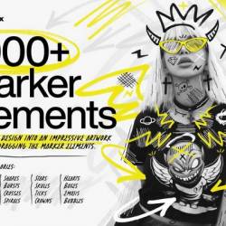 Hyperpix - Hyper Marker  1,000+ PNG Marker Elements (PNG)